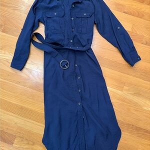 Banana Republic Dark Blue Long Sleeve Dress